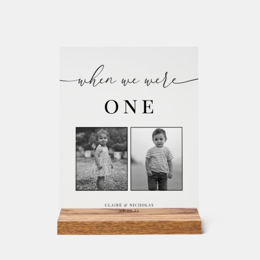 Tabelnummer moderne legante wedleeftijd acryl bord (Voorkant)