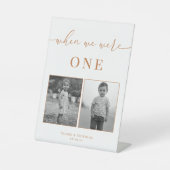 Tabelnummer moderne legante wedleeftijd reclamebord met voetstuk (Voorkant)