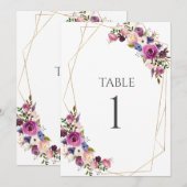 Tabelnummer Paarse en blauwe Rozen (Voorkant / Achterkant)