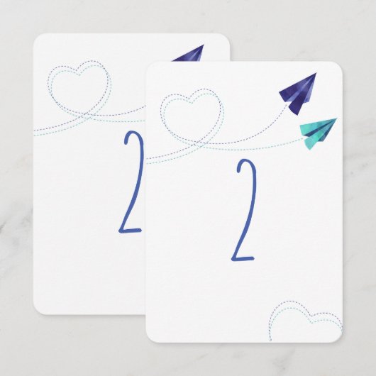 Tabelnummer papieren waterverf kaart (Voorkant / Achterkant)