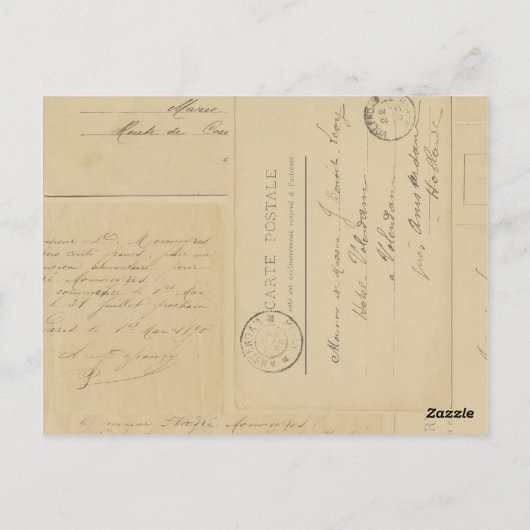 Tabelnummer Parijs Briefkaart (Achterkant)