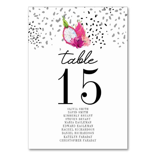 Tabelnummer Pitaya Wedding Seding Chart Kaart (Voorkant)