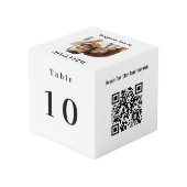 Tabelnummer QR-code menu witte foto Kubus (Achter hoekig)