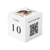 Tabelnummer QR-code menu witte foto Kubus (Voorkant hoekig)