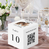 Tabelnummer QR-code menu witte foto Kubus
