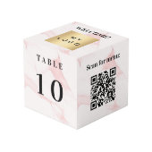 Tabelnummer QR-codemenu marmer business logo Kubus (Voorkant hoekig)