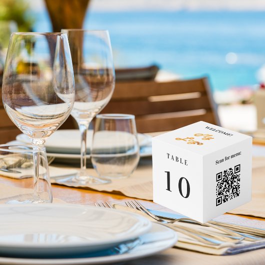 Tabelnummer QR-codemenu white business logo Kubus