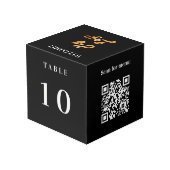 Tabelnummer QR-codemenu zwart zakelijk logo Kubus (Achter hoekig)