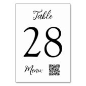 Tabelnummer QR-codenummer Weddenschap Kaart (Voorkant)