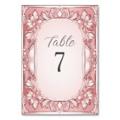 Tabelnummer roze Lijst Kaart (Voorkant)