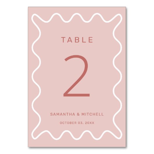 Tabelnummer roze rand kaart (Voorkant)