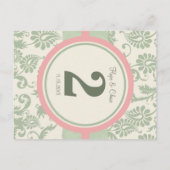 Tabelnummer Sage Green en Dusy Roos Briefkaart (Achterkant)