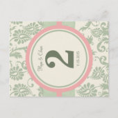 Tabelnummer Sage Green en Dusy Roos Briefkaart (Voorkant)