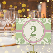 Tabelnummer Sage Green en Dusy Roos Briefkaart