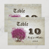 Tabelnummer Sangria Heart Leaf Briefkaart (Voorkant / Achterkant)