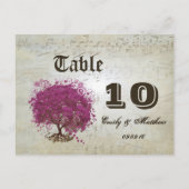 Tabelnummer Sangria Heart Leaf Briefkaart (Achterkant)