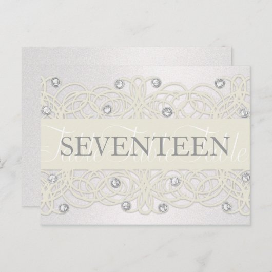 Tabelnummer Shimmer en Crystals Briefkaart (Voorkant / Achterkant)