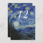 Tabelnummer Sterrennacht bruiloft Kaart (Voorkant / Achterkant)