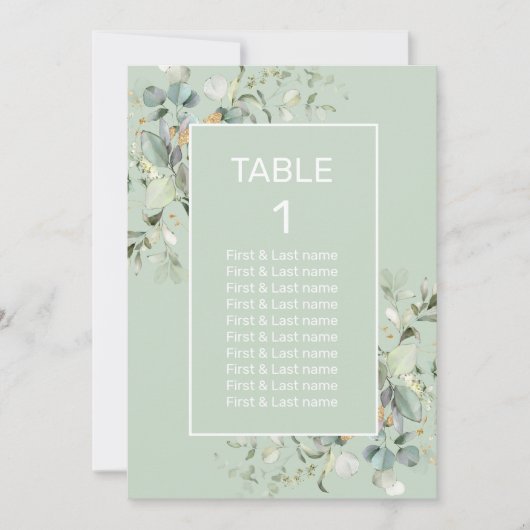 Tabelnummer Succulent Kleur, Elegant Minimalisme (Voorkant)