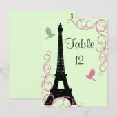 Tabelnummer Tortelduifjes (groen) Briefkaart (Voorkant / Achterkant)