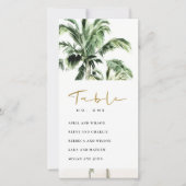 Tabelnummer Tropische palmbomen Bedankkaart (Voorkant)