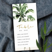 Tabelnummer Tropische palmbomen Bedankkaart
