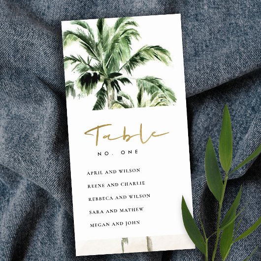 Tabelnummer Tropische palmbomen Bedankkaart