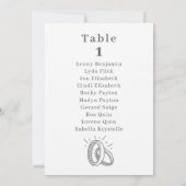 Tabelnummer van bruiloft kaart (Achterkant)