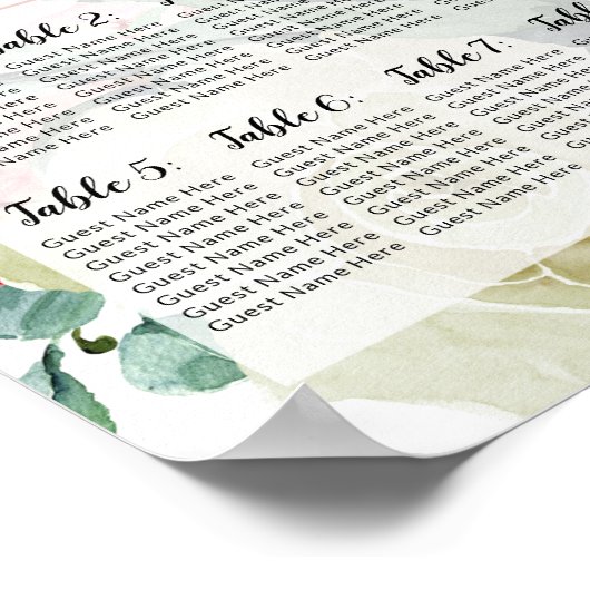 Tabelnummer van weduwentafel poster (Hoek)