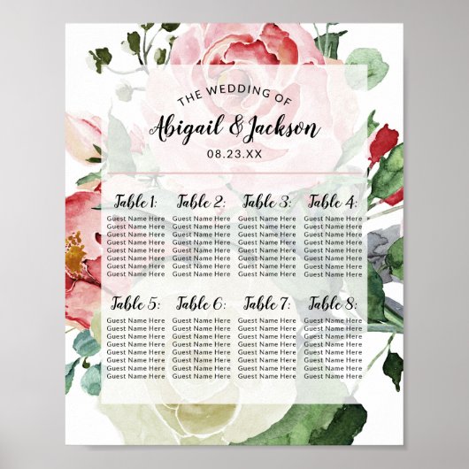 Tabelnummer van weduwentafel poster (Voorkant)