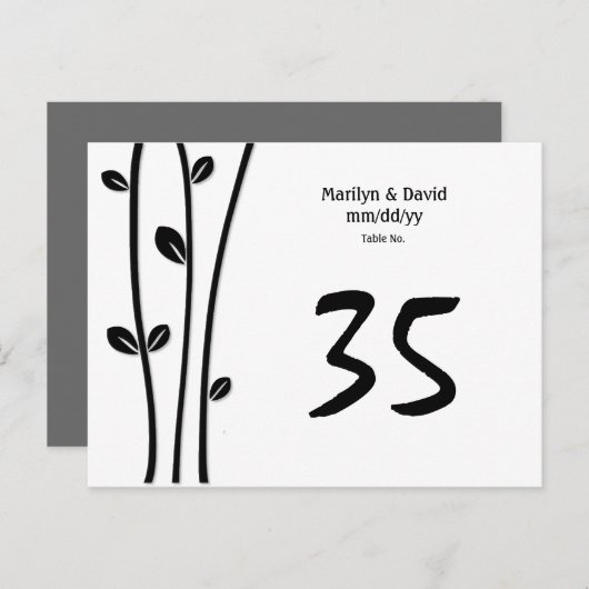 Tabelnummer verlaten zwarte bijkantoren briefkaart (Voorkant / Achterkant)