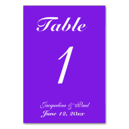Tabelnummer Violet Weddenschap Kaart
