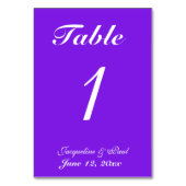 Tabelnummer Violet Weddenschap Kaart (Achterkant)