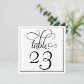 tabelnummer voor Black Curly-script Kaart (Staand voorkant)