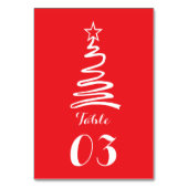 Tabelnummer voor magische kerstboomvakantie kaart (Achterkant)