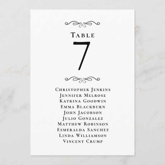 Tabelnummer voor weddenschappen/gasten Tabelnummer (Achterkant)