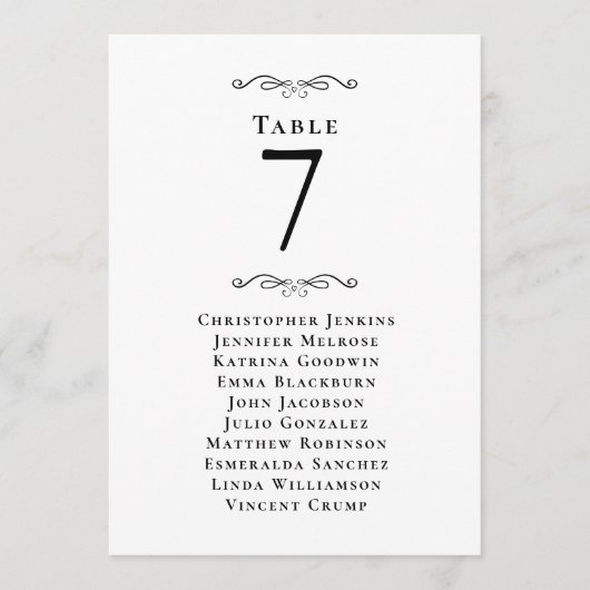 Tabelnummer voor weddenschappen/gasten Tabelnummer (Voorkant)