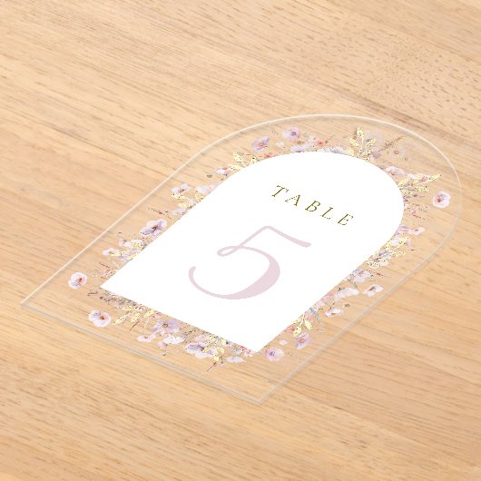 tabelnummer voor wilde bloemen acryl uitnodigingen (Laagn)