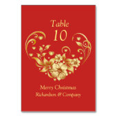 Tabelnummer voor zakelijke kerstfeestdagen kaart (Achterkant)