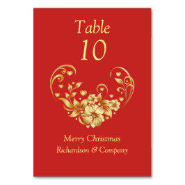 Tabelnummer voor zakelijke kerstfeestdagen kaart