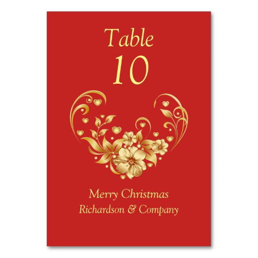 Tabelnummer voor zakelijke kerstfeestdagen kaart (Voorkant)