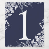 Tabelnummer wijnetiket | Wijngaard (marineblauw) Wijn Etiket (Enkel label)