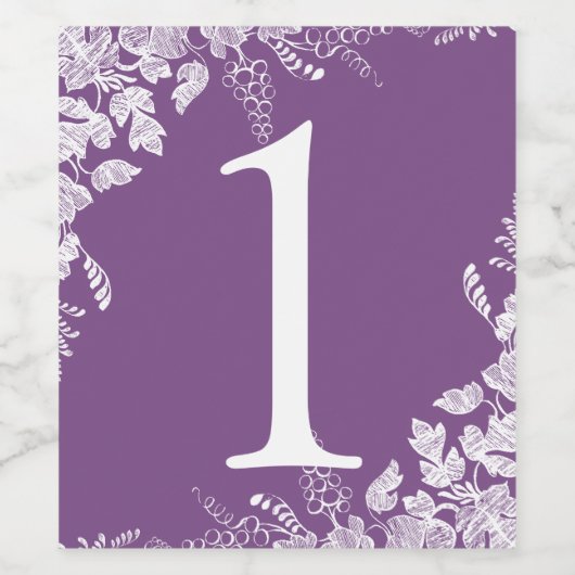Tabelnummer wijnetiket | Wijngaard (Paarse) Wijn Etiket (Enkel label)