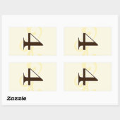 Tabelnummer wijnstickers 4 rechthoekige sticker (Vel)