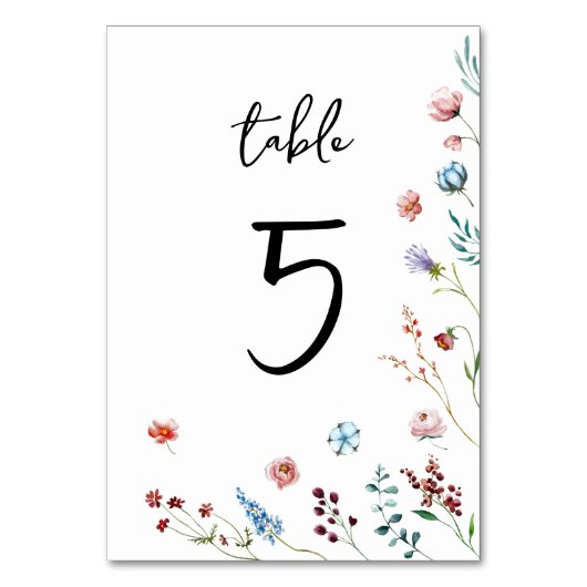 Tabelnummer Wildflower Meadow Kaart (Voorkant)