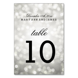 Tabelnummer Zilverglaasde glitterlichten Kaart