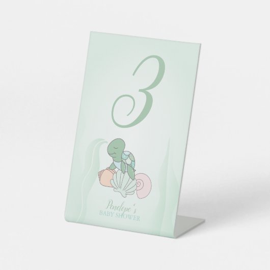 Tabelnummer zoete Zeeen Baby shower Reclamebord Met Voetstuk (Voorkant)