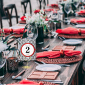 Tabelnummer zwart en zilver Damask Red Briefkaart