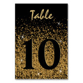 Tabelnummer zwart-wit en gouden Confetti Kaart (Achterkant)