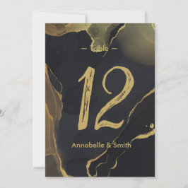 Tabelnummer zwart-wit & goudmarmer kaart